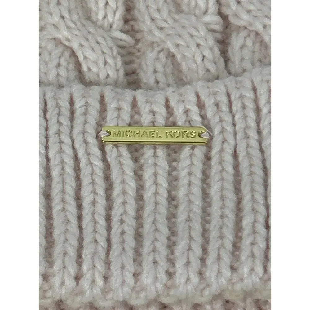 Michael Kors Beanie Pink Cable Knit Hat Blush Powder Petal